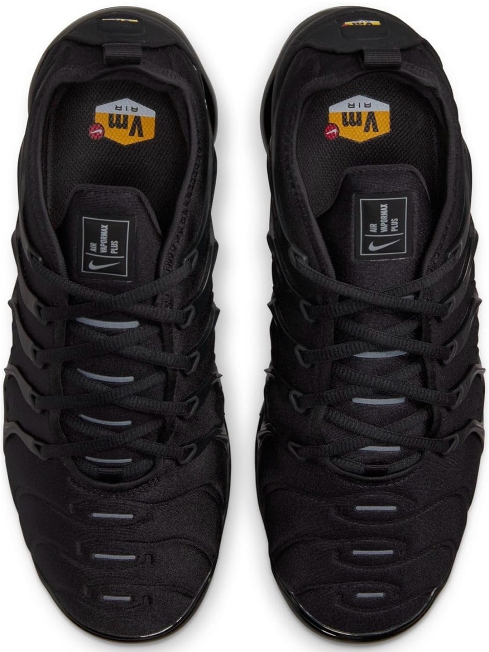 Nike Air VaporMax Plus shoes in the "Triple Black"